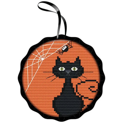 Black Cat Spooky Ornament Cross Stitch Kit