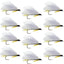 Classic Black Ghost Streamer Fly Set - 12 Pack for Trout & Bass Fishing - Korvel