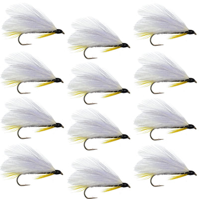 Classic Black Ghost Streamer Fly Set - 12 Pack for Trout & Bass Fishing - Korvel
