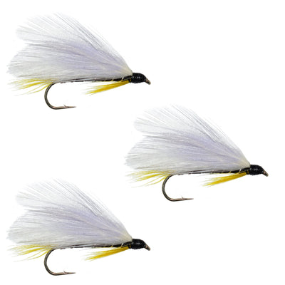 Triple Pack of Black Ghost Classic Streamer Flies for Trout and Bass - Size 4 - Korvel