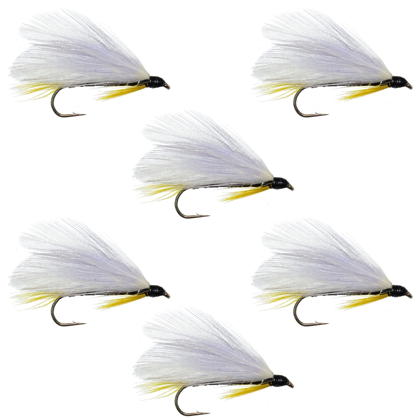 Classic Black Ghost Streamer Flies for Trout & Bass - Pack of 6 Size 4 - Korvel