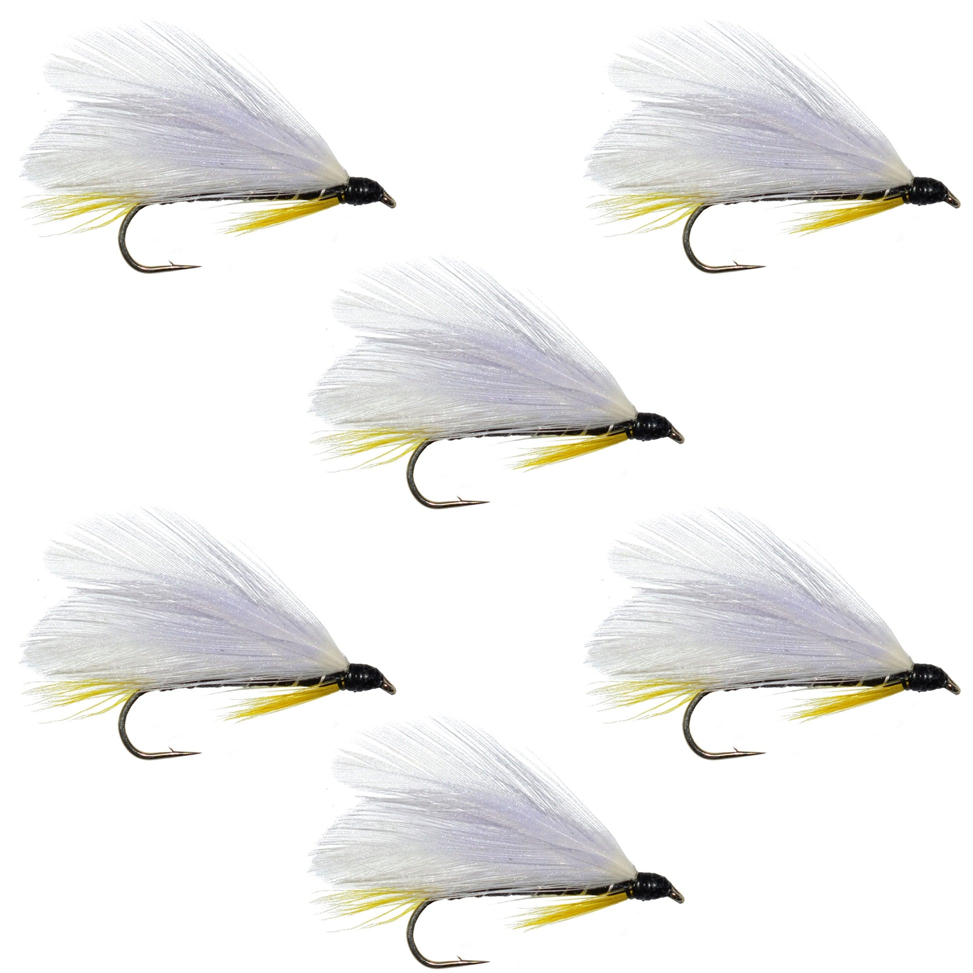 Classic Black Ghost Streamer Flies for Trout & Bass - Pack of 6 Size 4 - Korvel
