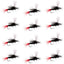 Barbless Parachute Black Gnat Red Tail Dry Fly - Size 16 (12 Pack)