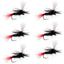 Barbless Parachute Black Gnat Red Tail Dry Fly - Size 14 (6 Pack)