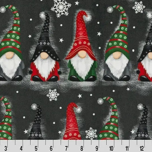 Tela de Cuddle Digital de Gnomos Negros Ash por Yarda