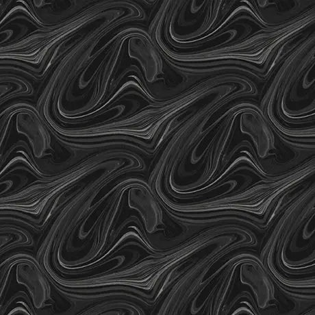 Black Marble Virtuoso Cotton Fabric - 44"/45" Per Yard