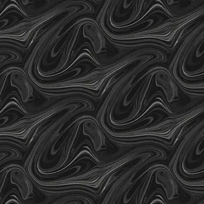 Tela de Algodón Virtuoso de Mármol Negro - 44"/45" por Yarda