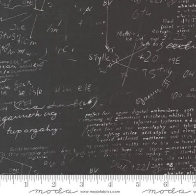 Black Modern Backgrounds Equations Cotton Wideback Fabric