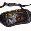 Bolso bandolera de piel con monograma negro