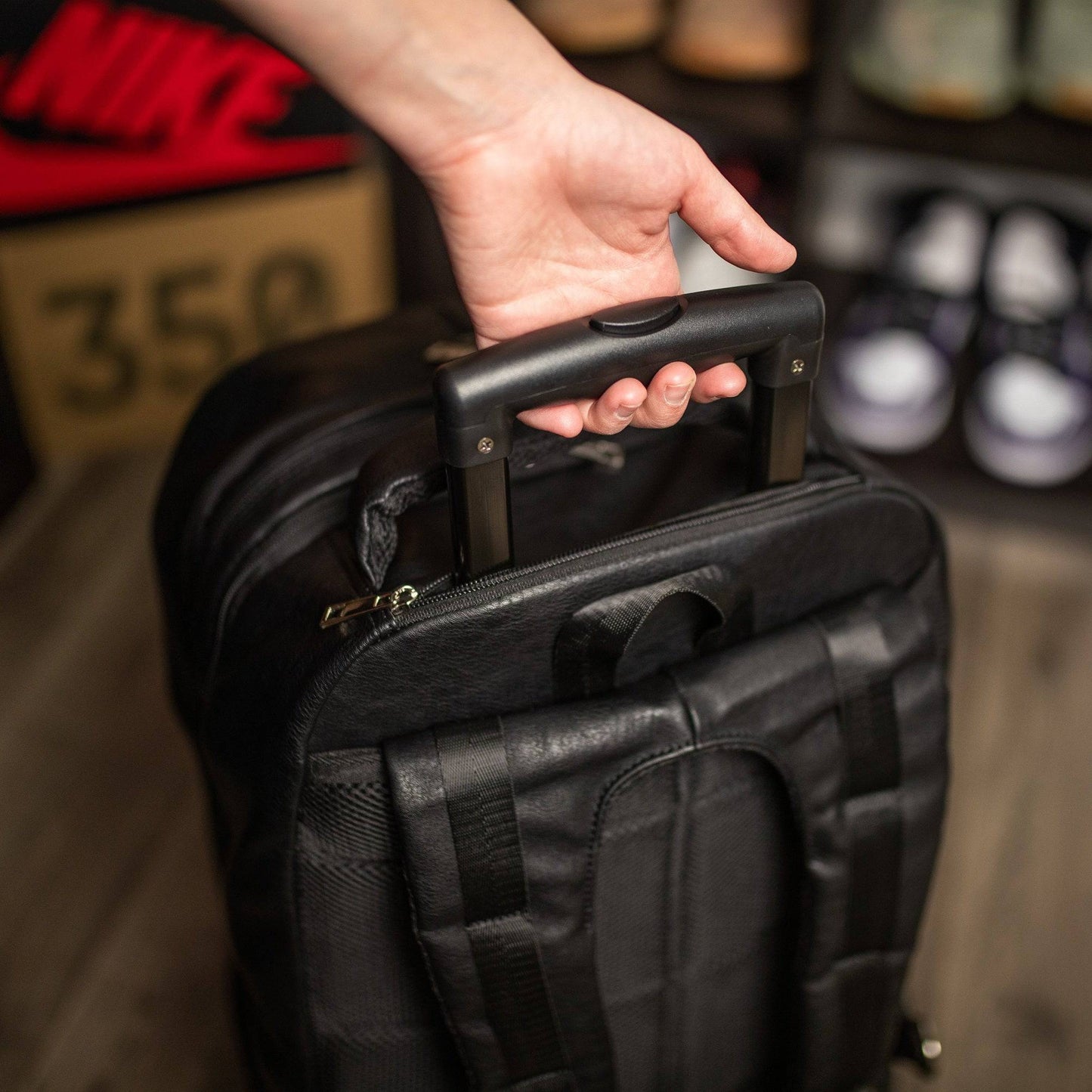 Black Leather Carry-On Roller Bag (Only 150 Made) - Korvel