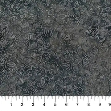Black Stormy Weather Matera Cotton Batik Wideback Fabric