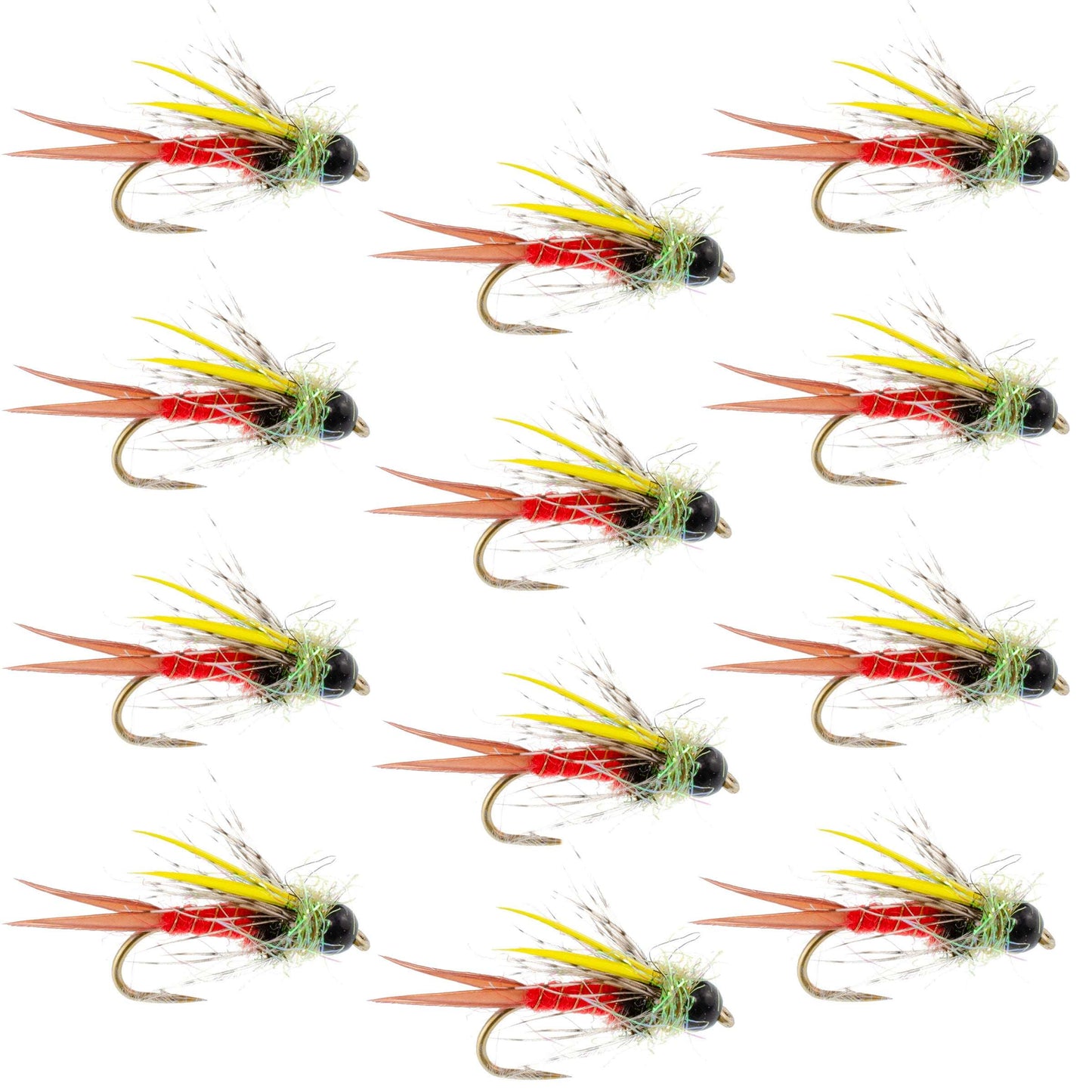 Mouches de pêche nymphe Nick's Prince Special à tête en tungstène - Taille 10