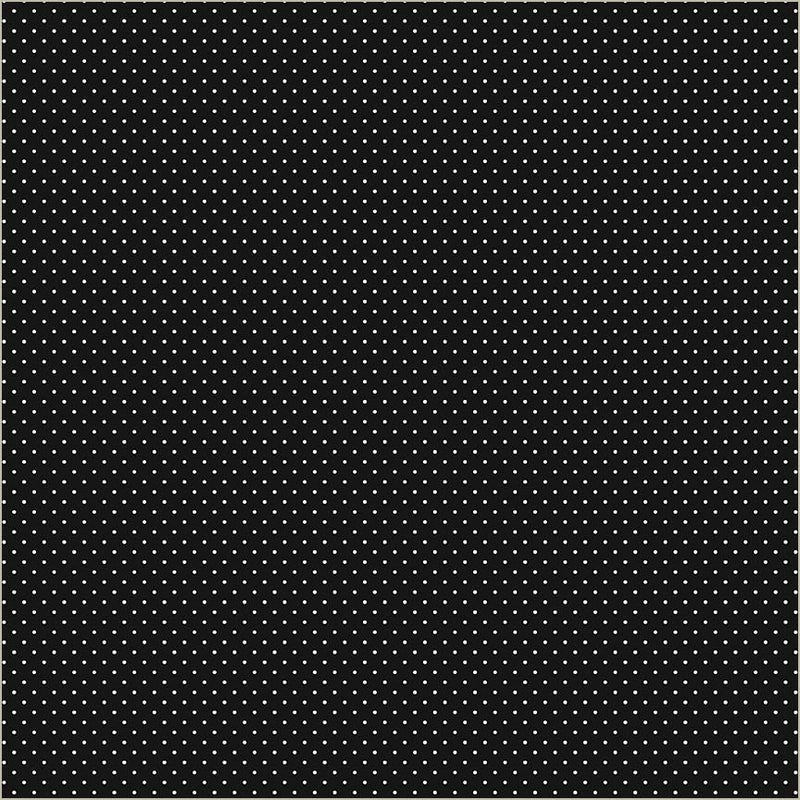 Black Verona Dots Cotton Fabric - 44"/45" Per Yard