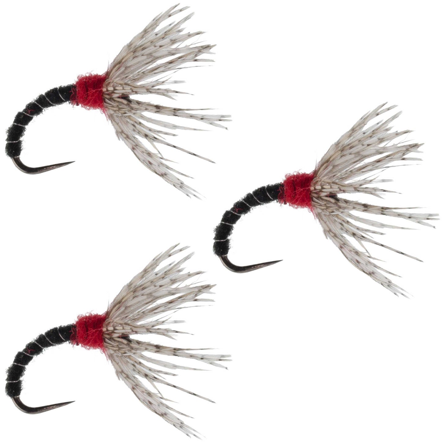 3 Pack Black Zebra Sakasa Kebari - Tenkara Flies - Size 14 - Korvel