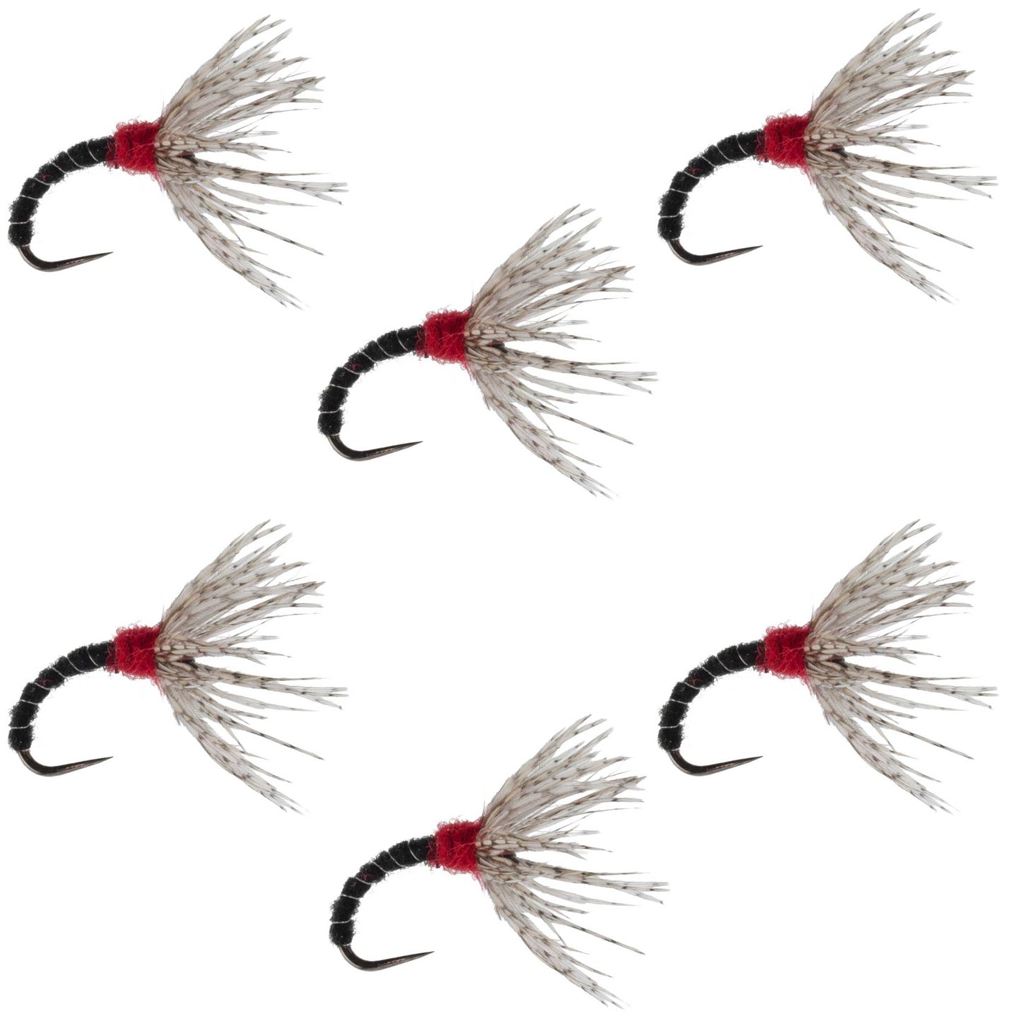 Black Zebra Sakasa Kebari - 6 Tenkara Flies - Size 12 - Korvel
