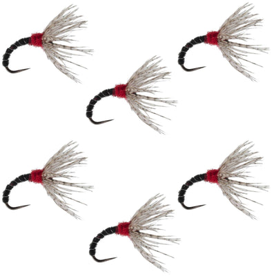 Black Zebra Sakasa Kebari - 6 Tenkara Flies - Size 12 - Korvel