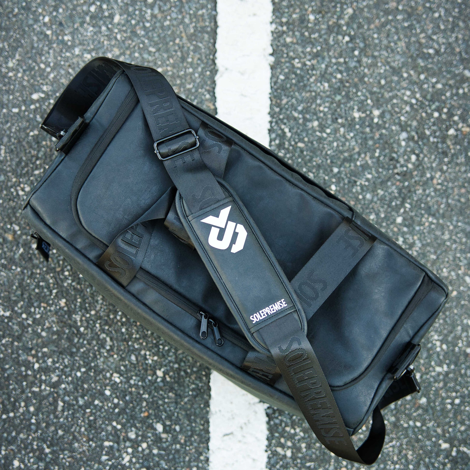 Premium Black Leather Sneaker Travel Duffle - Korvel