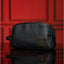 Premium Black Leather Travel Toiletry Organizer - Korvel