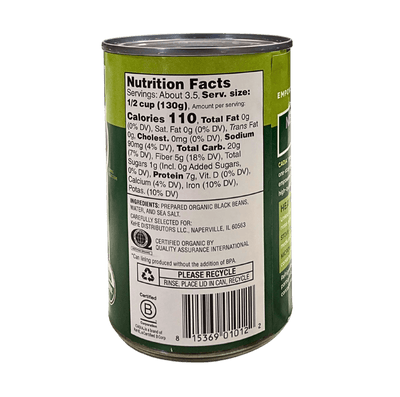 Organic Black Beans - Cadia, 15 oz Can - Korvel