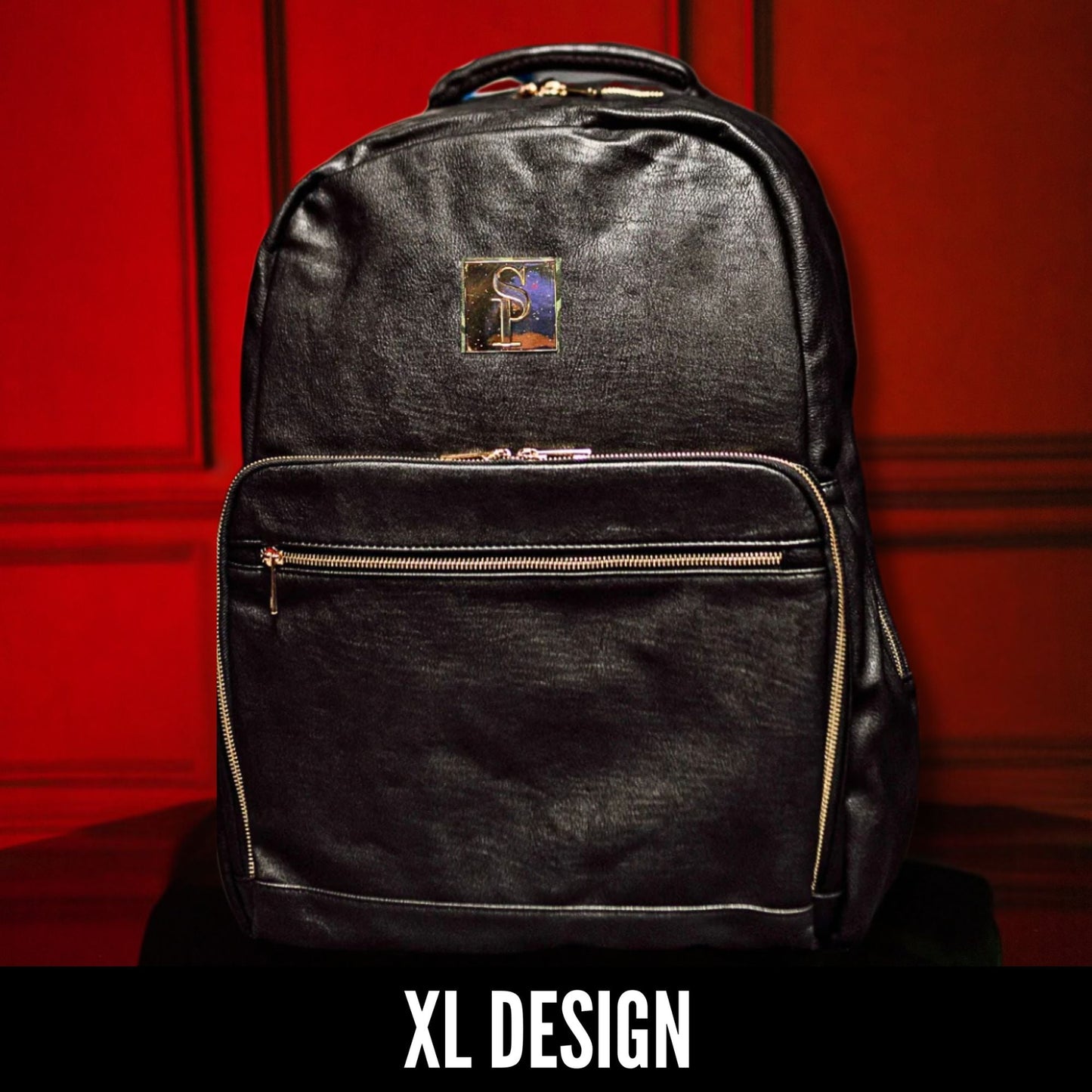Spacious Black Leather Commuter Backpack XL - Korvel