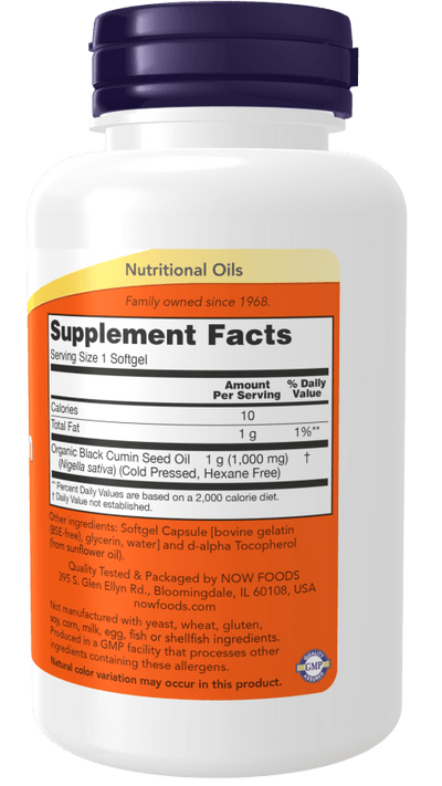 Premium Black Cumin Seed Oil 1,000mg - Immune & Cardiovascular Support - Korvel