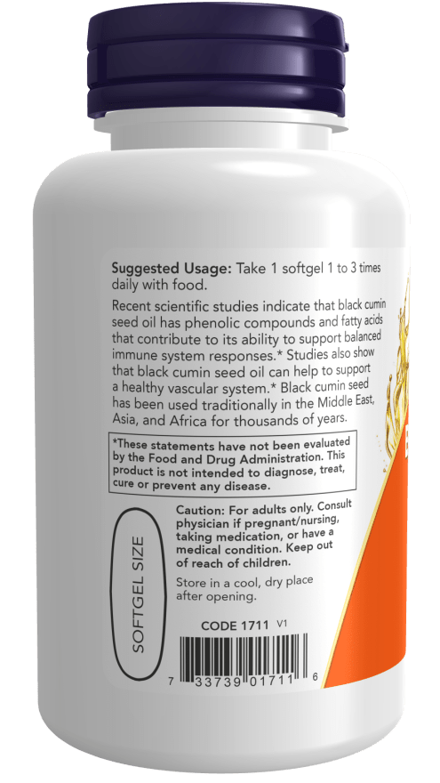 Premium Black Cumin Seed Oil 1,000mg - Immune & Cardiovascular Support - Korvel