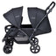 Foldable Lightweight Double Baby Stroller - Black
