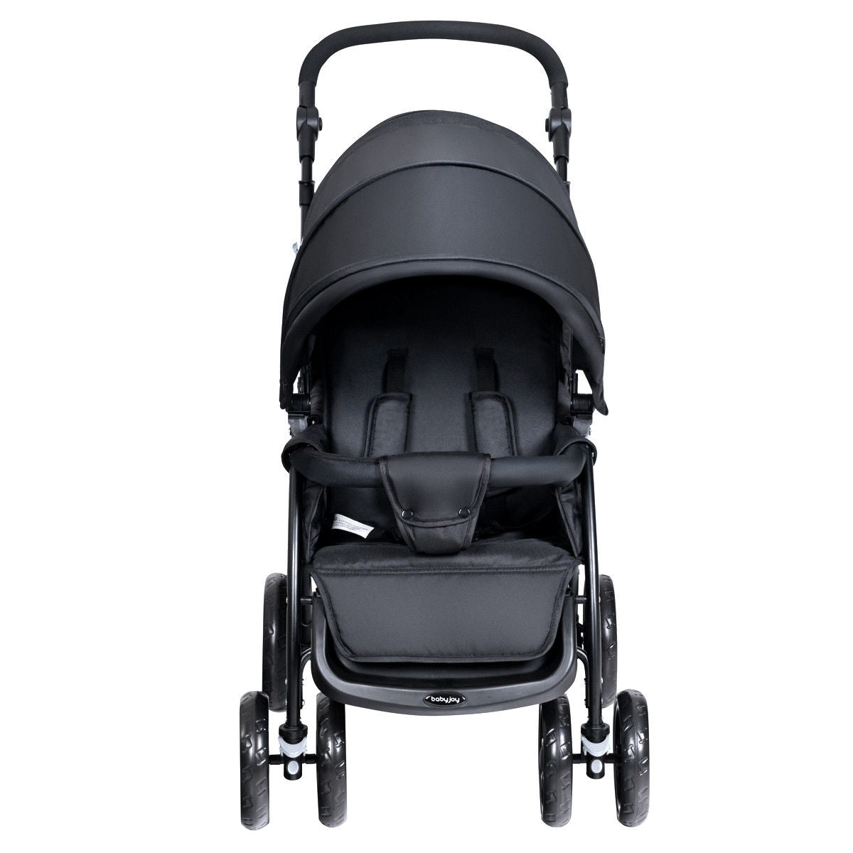 Foldable Lightweight Double Baby Stroller - Black