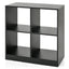 4-Cube Kids Bookcase with Open Shelves - Black