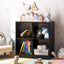 4-Cube Kids Bookcase with Open Shelves - Black