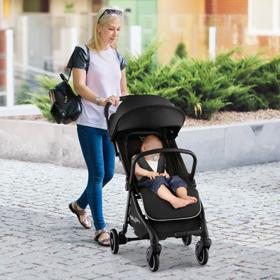 One-Hand Folding Portable Lightweight Baby Stroller - Black