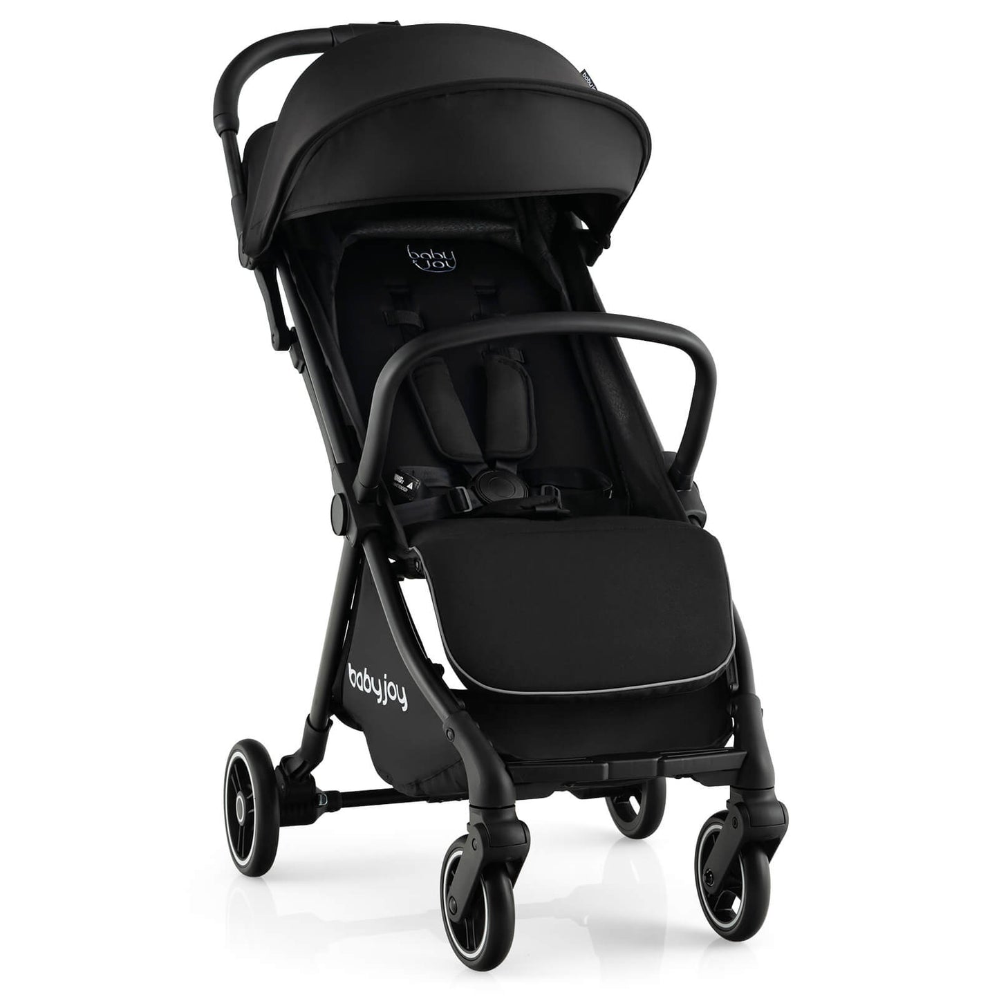 One-Hand Folding Portable Lightweight Baby Stroller - Black