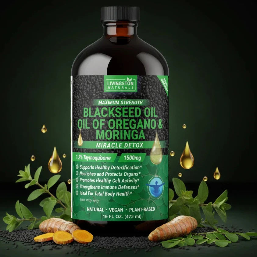 Aceite de Semilla Negra Orgánico con Orégano y Moringa - Mezcla Herbal Premium