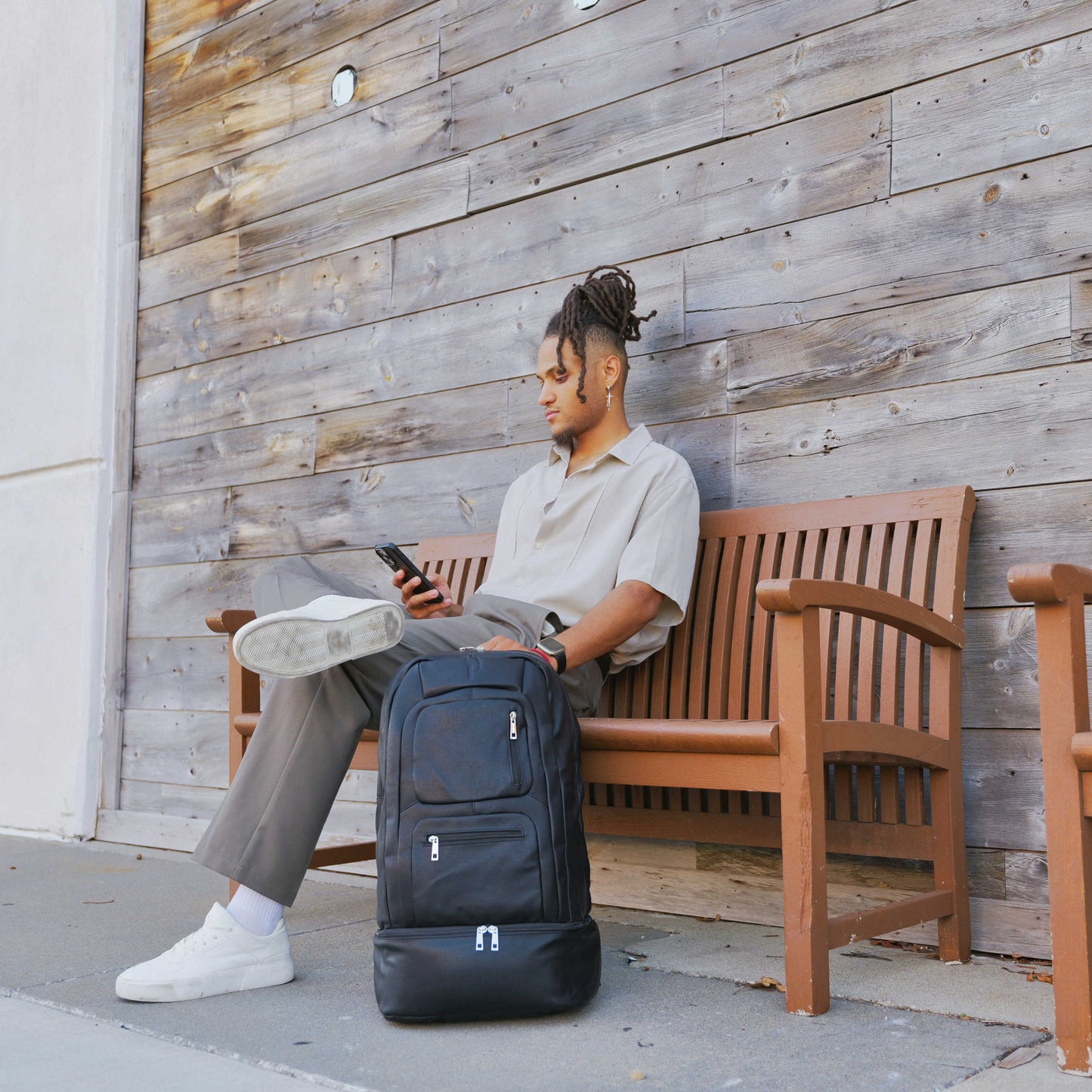 Sac à dos de voyage en cuir noir - Édition limitée
