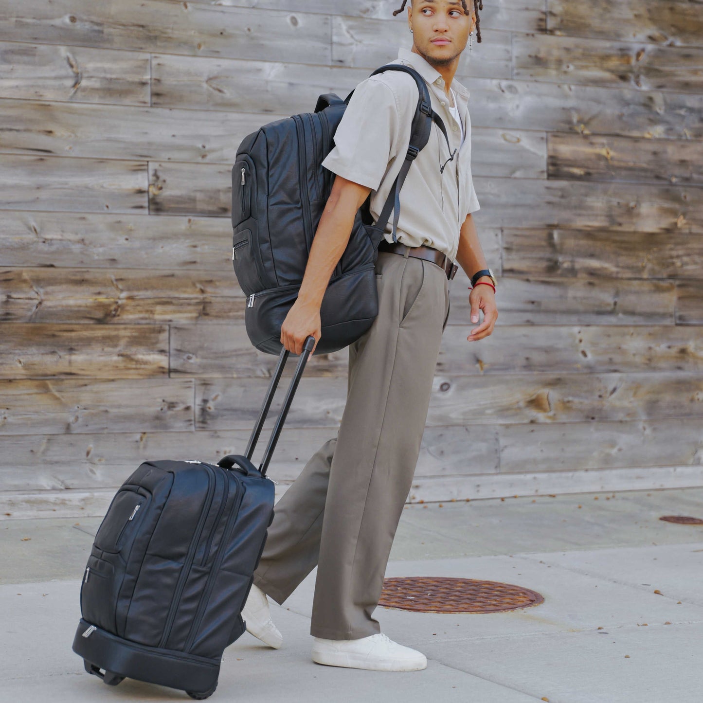 Sac à dos de voyage en cuir noir - Édition limitée