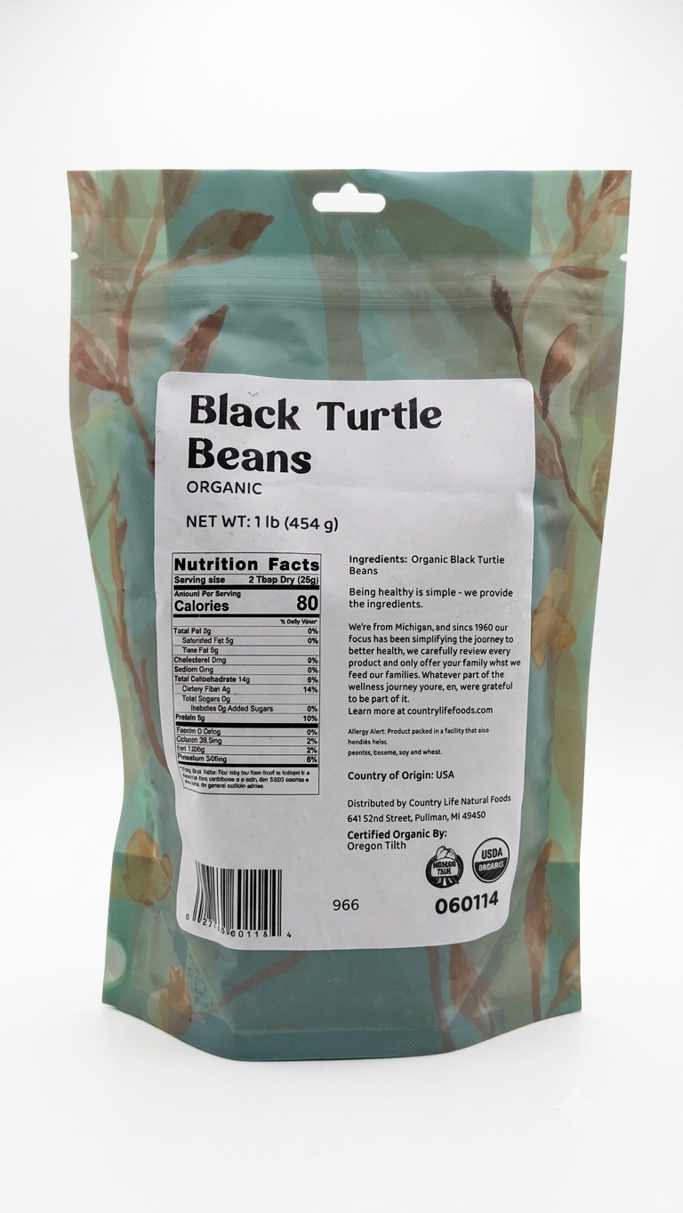 Haricots noirs tortue biologiques - Légumineuses de qualité supérieure