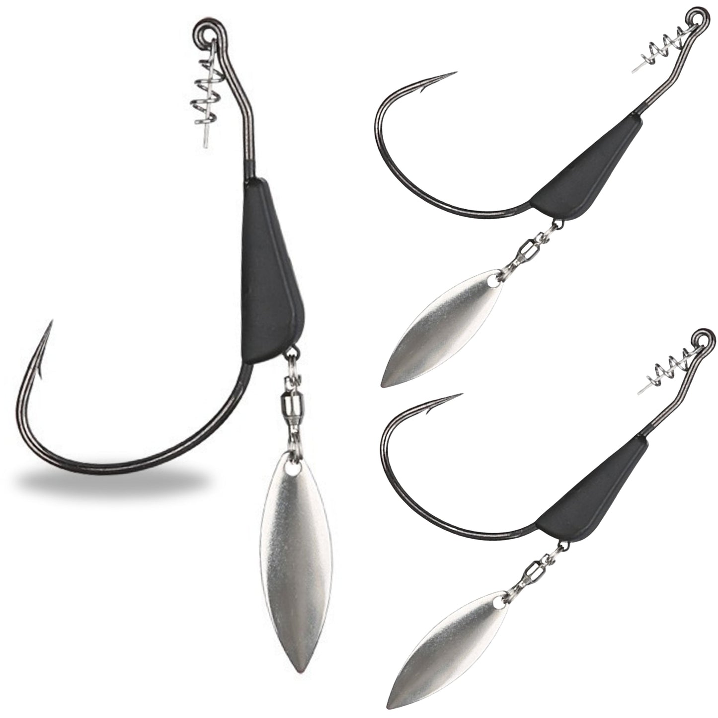 Reaction Tackle Bladed/Tungsten Weighted Swimbait Hooks - 3-Pack