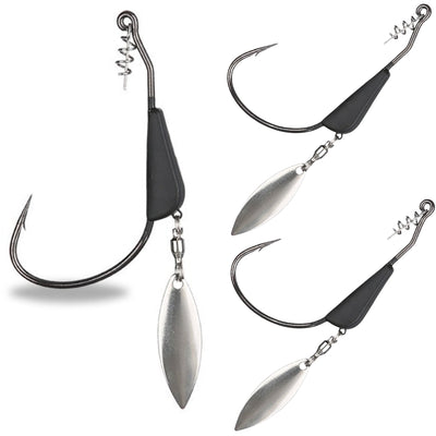 Reaction Tackle Bladed/Tungsten Weighted Swimbait Hooks - 3-Pack