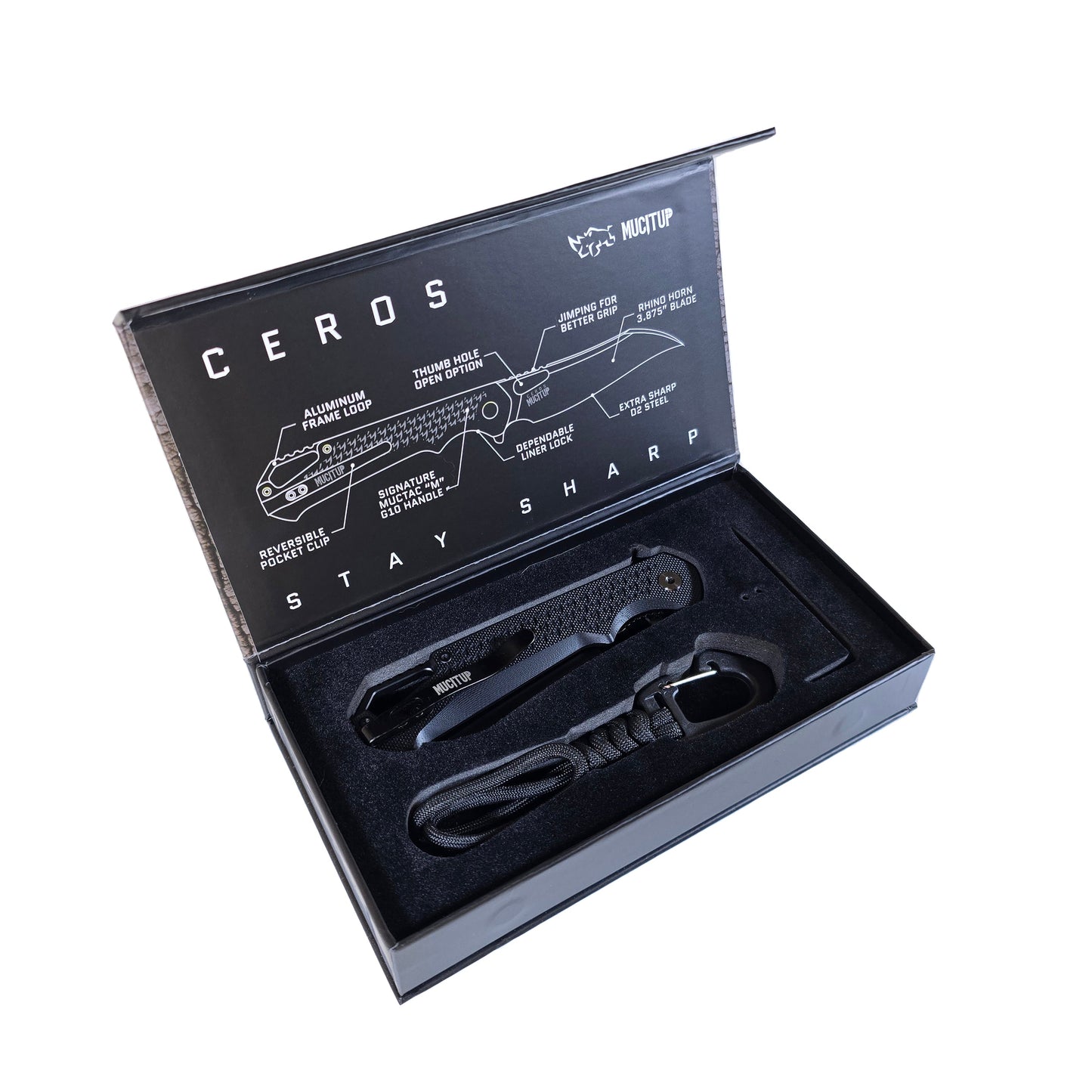 MUCITUP Ceros Blackout Edition – D2 DLC Blade | G10 Handle