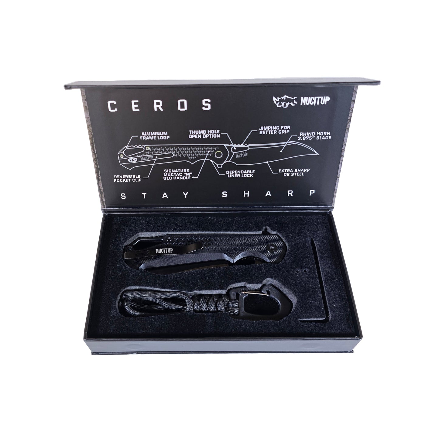 MUCITUP Ceros Blackout Edition – D2 DLC Blade | G10 Handle