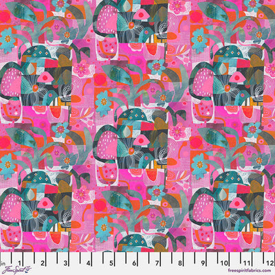 Tela de Algodón Blocks Pink Colori 44"/45" por Yarda