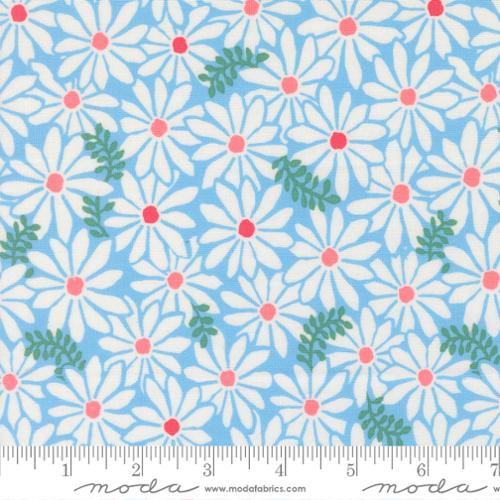 Tela de Algodón Bloom Sky Reef - Azul Claro, 44"/45" por Yarda