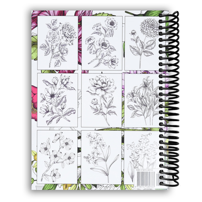 Enchanting Floral Adult Coloring Book: A Garden of Serenity (Spiral Bound) - Korvel