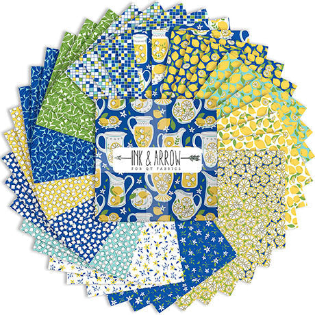 LA LA LEMONADE Carrés de Tissu 10"