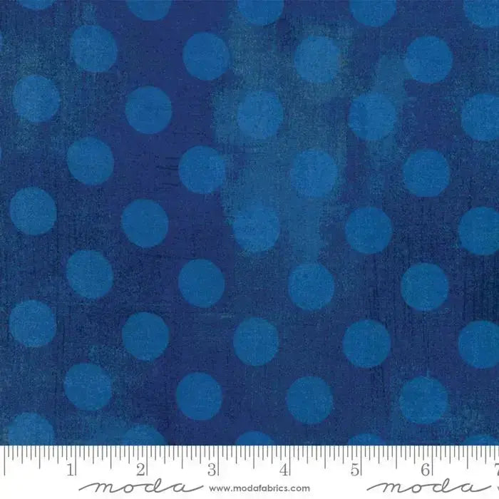 Blue Cobalt Hits The Spot Grunge Cotton Wideback Fabric