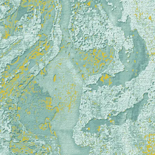 Blue Green Dried Clay Turquoise Cotton Fabric - 44"/45" Per Yard