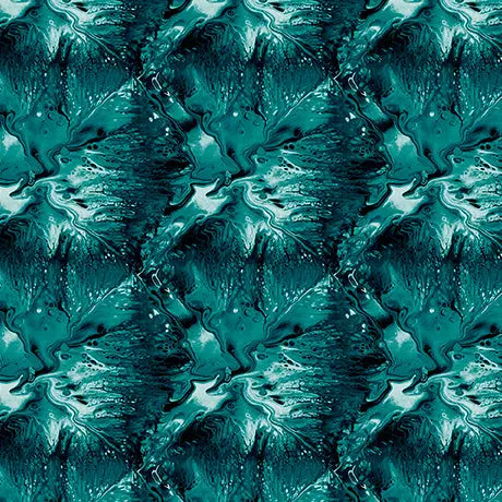 Tela de Algodón Virtuoso Textura Verde Azul Teal - 44"/45" por Yarda