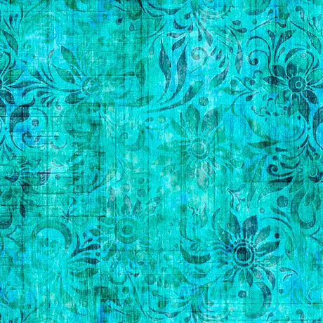 Blue Green Turquoise Blender Cotton Wideback Fabric