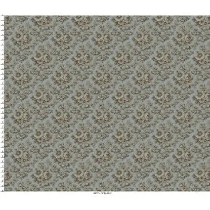 Tissu en coton floral bleu large - 43"/44" par yard