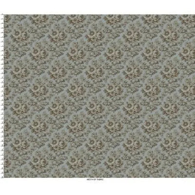 Tela de Algodón Floral Grande Azul - 43"/44" por Yarda